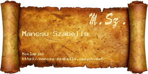 Mancsu Szabella névjegykártya